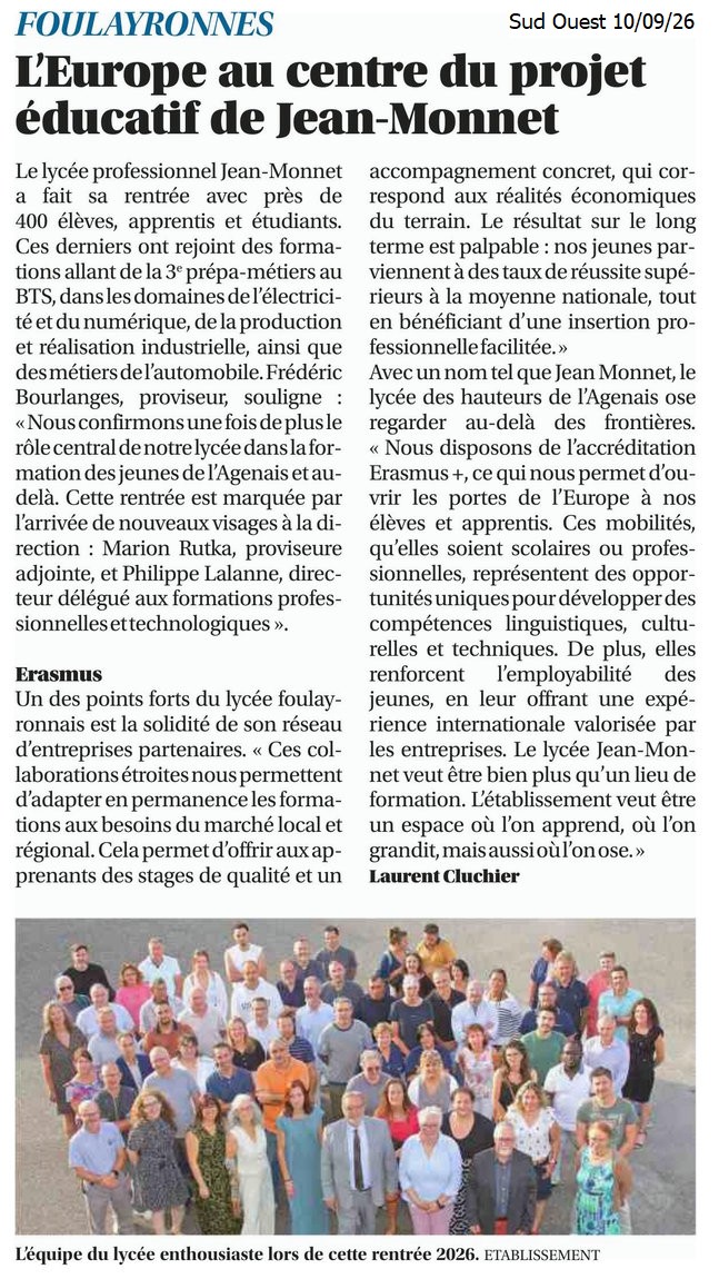 L'EUROPE AU CENTRE DU PROJET EDUCATIF DE JEAN MONNET